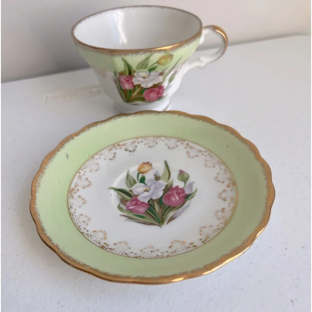 Norleans Japan Floral Teacup & Saucer Set
